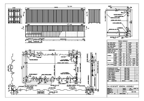 Technical Drawing Of 40ft High Cube Shipping Container
