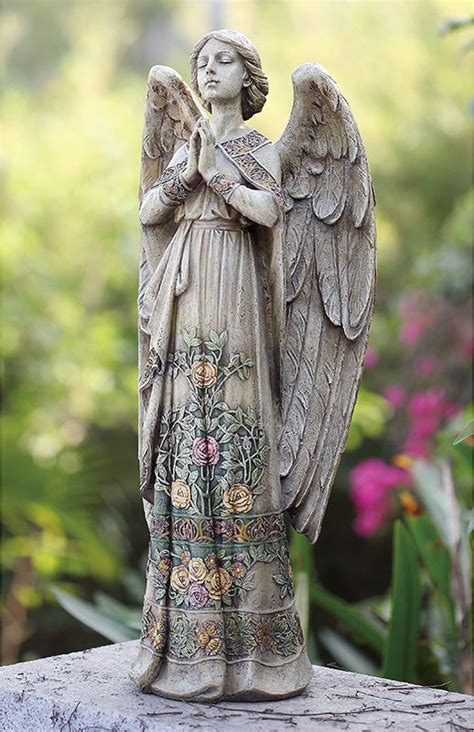 Praying Guardian Angel Statue 20 Religious Resin Statuette In The