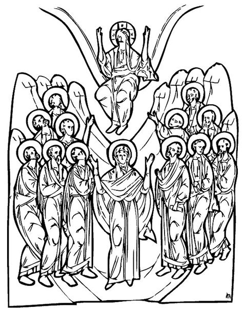 Some discussion points for children while coloring the ascension thursday coloring page: Ascension of Christ | Christian education, Drawings, Line ...