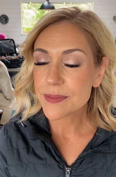 Mother Of The Bride With Closed Eyes Showing A Soft Glam Eyeshadow Look
