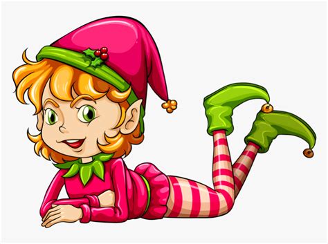 Png Elves Christmas - Cute Girl Elf Cartoon, Transparent Png