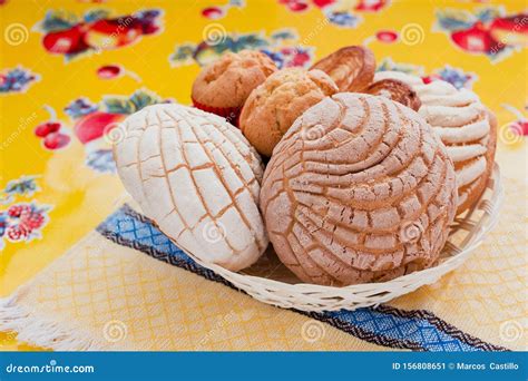Mexican Sweet Bread Pan De Muerto Papel Picado And Traditional Skulls