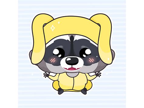 Cute Raccoon Kawaii Cartoon Vector Character By The Img ~ Epicpxls