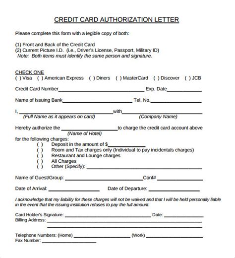 Check spelling or type a new query. FREE 9+ Sample Credit Card Authorization Letter Templates in PDF