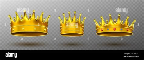 Golden Crowns For King Or Queen Crowning Headdress For Monarch Royal
