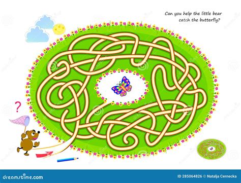 Best Labyrinths Can You Help The Little Bear Catch The Butterfly Find