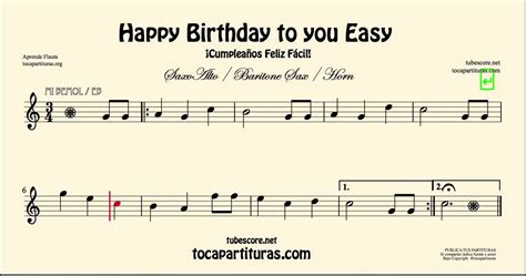 Happy Birthday To You Easy Sheet Music For Alto Saxophone And Baritone
