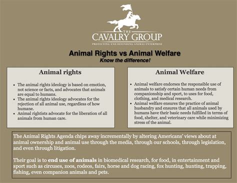 The Cavalry Group Animal Rights Vs Animal Welfare