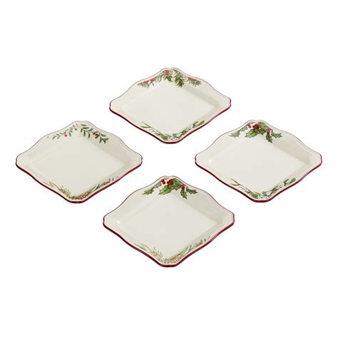 Better Homes And Gardens Bhg Heritage Christmas Appetizer Plate Set Of 4
