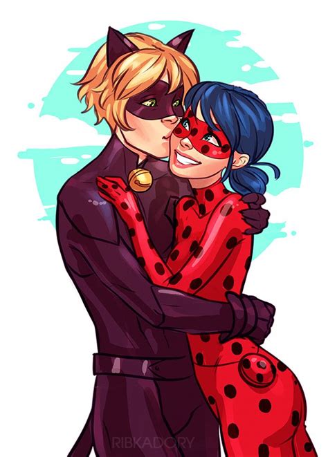 Ladybug And Cat Noir By Ribkadory Miraculous Ladybug Kiss Miraculous