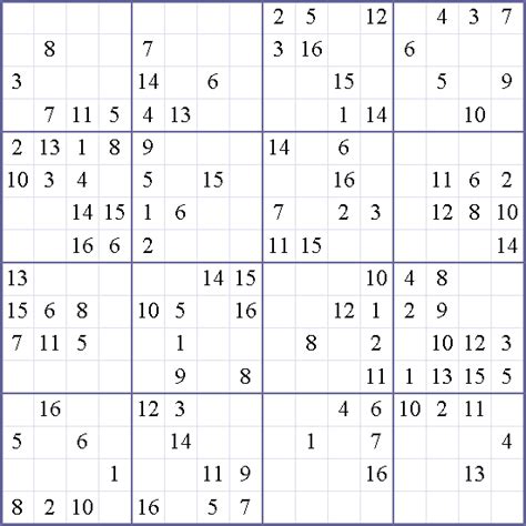 Play sudoku on your site/blog. Sudoku 16 X 16 Para Imprimir : Image result for free 16x16 super challenger sudoku | Sudoku ...