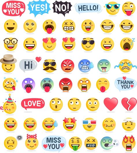 Emoji Emoticons Symbols Icons Set Vector Illustrations 2095019 Vector