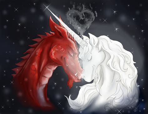 Artstation The Dragon And The Unicorn Love Story
