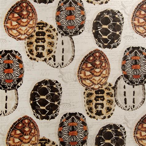 Turtle Brown Animal Print Upholstery Fabric