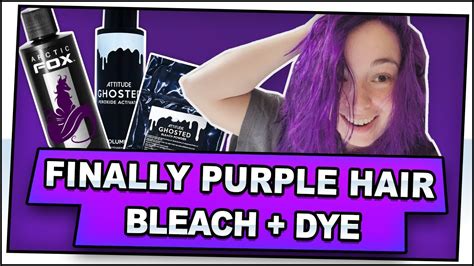 Finally Purple Hair Bleach Dye Youtube