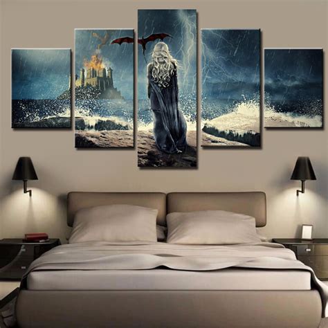 5 Piece Canvas Game Of Thrones Rainy Day Canvas Picture Painting Room