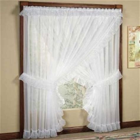 Swag valance pair is 80wx38l. Sheer Priscilla Panel Pair with Attached Valance | The o ...