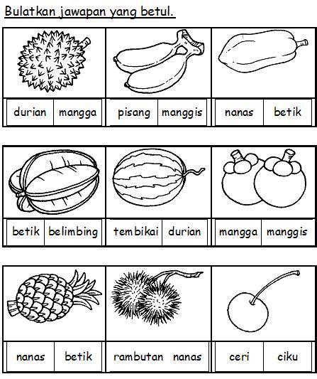 Bahasa Malaysia Prasekolah Latihan Buah Buahan