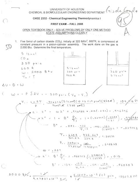 Thermodynamics Practice Tests Gas Compressor Pressure Prueba