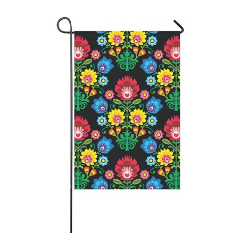 Mkhert Polish Folk Art Floral Garden Flag Banner Decorative Flag For