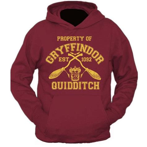 New Adults Property Of Gryffindor Quidditch Team Harry Potter Hooded
