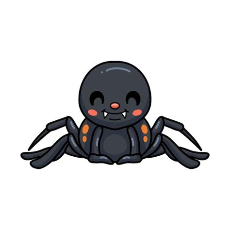 Premium Vector Cute Little Black Spider Cartoon