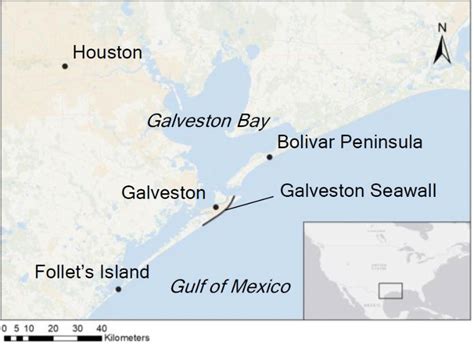 Location Map Showing Galveston Bay And The Upper Texas Coast Harboring