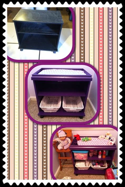 Found small stand with wheels at the thrift store. Baby doll changing table! Found small stand with wheels at ...
