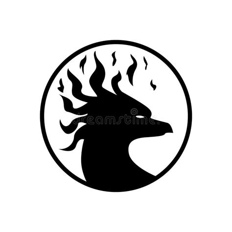 Red Phoenix Silhouette Logo Design Stock Vector Illustration Of Icon