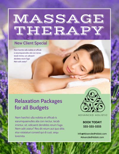 Massage Therapy Flyer Template Mycreativeshop