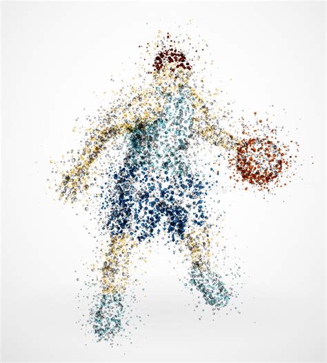 Abstract Basketball Player With Ball From Splash Of Watercolors