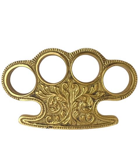 Ammo Grade Real Brass Knuckles Paperweight Floral 115 Ounces