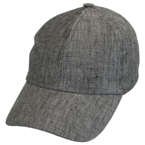 Stetson Herringbone Linen Fitted Baseball Cap Fitted Baseball Caps