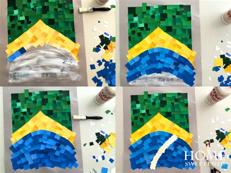 Quadro Mosaico Bandeira Do Brasil Como Fazer