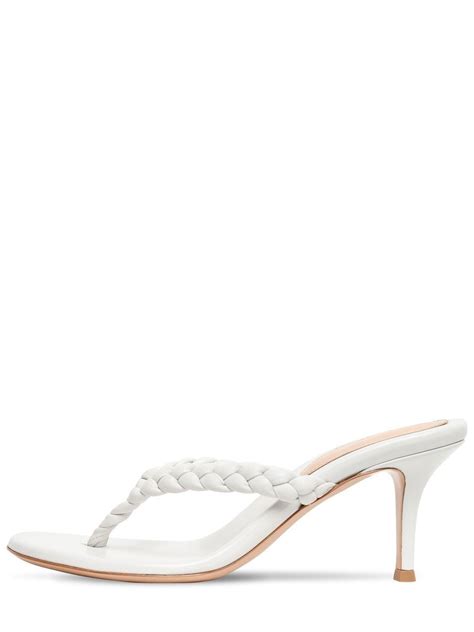 Buy Gianvito Rossi 70mm Tropea Braided Leather Thong Sandal White At 30 Off Editorialist