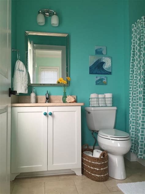 Purple small bathroom design photo. Small Bathroom Ideas on a Budget | HGTV