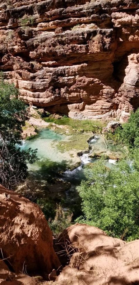 Beaver Falls Supai Indian Reservation Arizona Usa 15 Mile Hike To