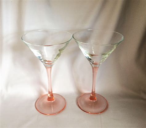 Vintage Pink Stem Martini Glasses Blush Glassware Champagne Etsy Australia Vintage Pink