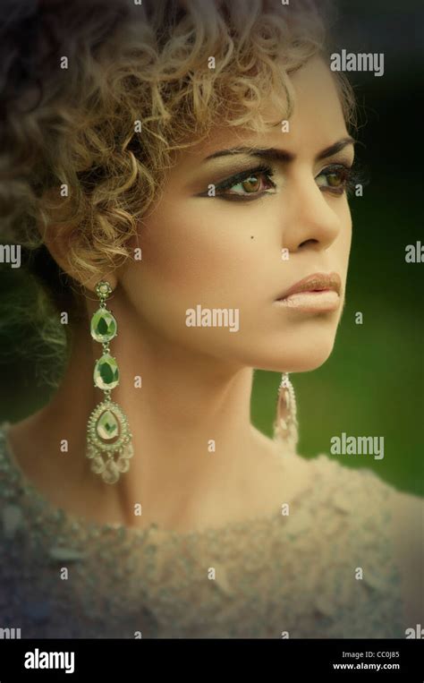 Beautiful Young Woman Looking Away Stock Photo Alamy