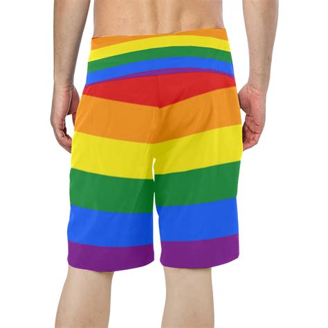 Gay Pride Rainbow Flag Stripes Mens All Over Print Board Shorts Model L16 Id D2747338