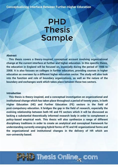 Phd Thesis Sample By Phd Thesis Online Issuu