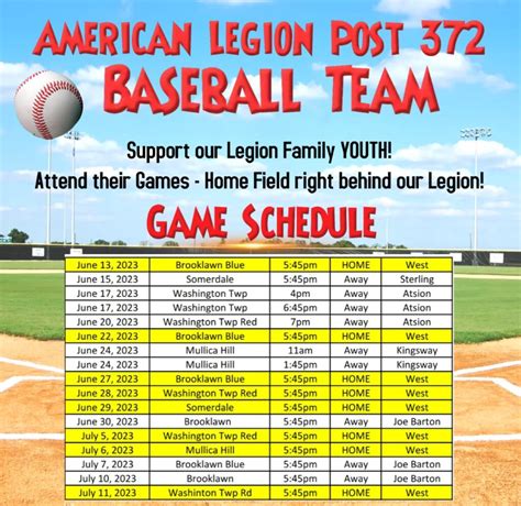 Post 372 Youth Baseball Schedule American Legion Cherry Hill Nj Post 372