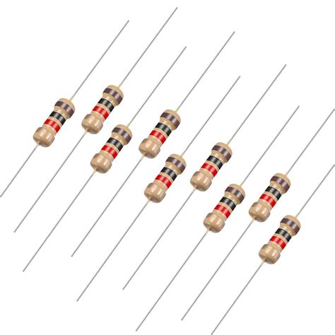 500pcs axial carbon film resistors 1k ohm 0 25w 5 tolerances 4 color bands