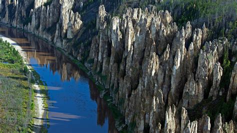 The Lena Pillars Are A Natural Rock Formation On The Banks Of The