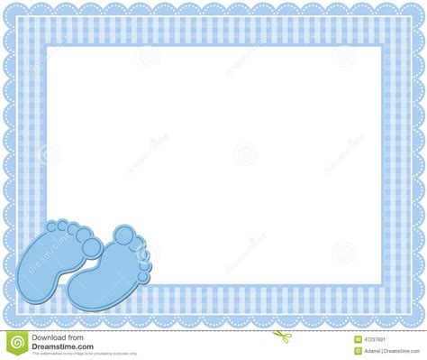Baby Boy Gingham Frame Stock Vector Image 47237601
