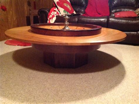 Original caesar atlantic city roulette table mat 45 x 70. Antique Roulette Wheel In Coffee Table « Obnoxious Antiques