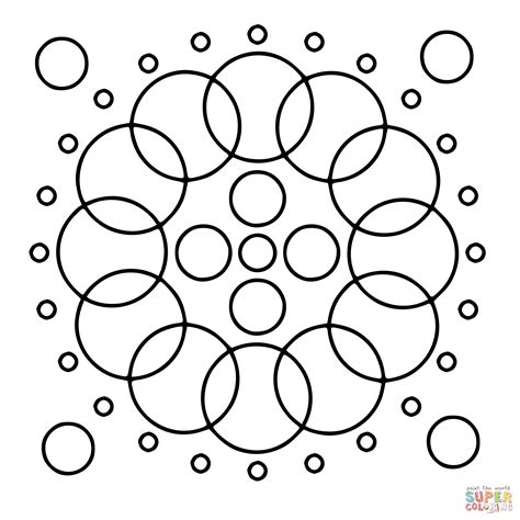 Dibujo De Mandala Con Círculos Para Colorear Dibujos Para Colorear