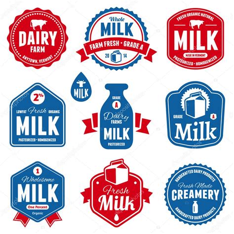 Milk Labels — Stock Vector © Emberstock 28089711