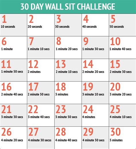 Runproctor 30 Day Squat And Wall Sit Challenges