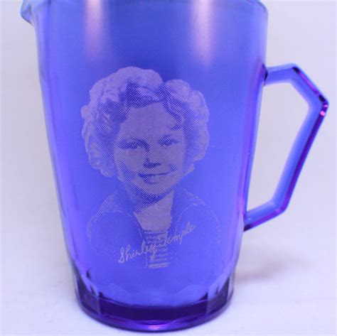 Vintage Shirley Temple Cobalt Blue Creamer Pitcher Glass By Hazel